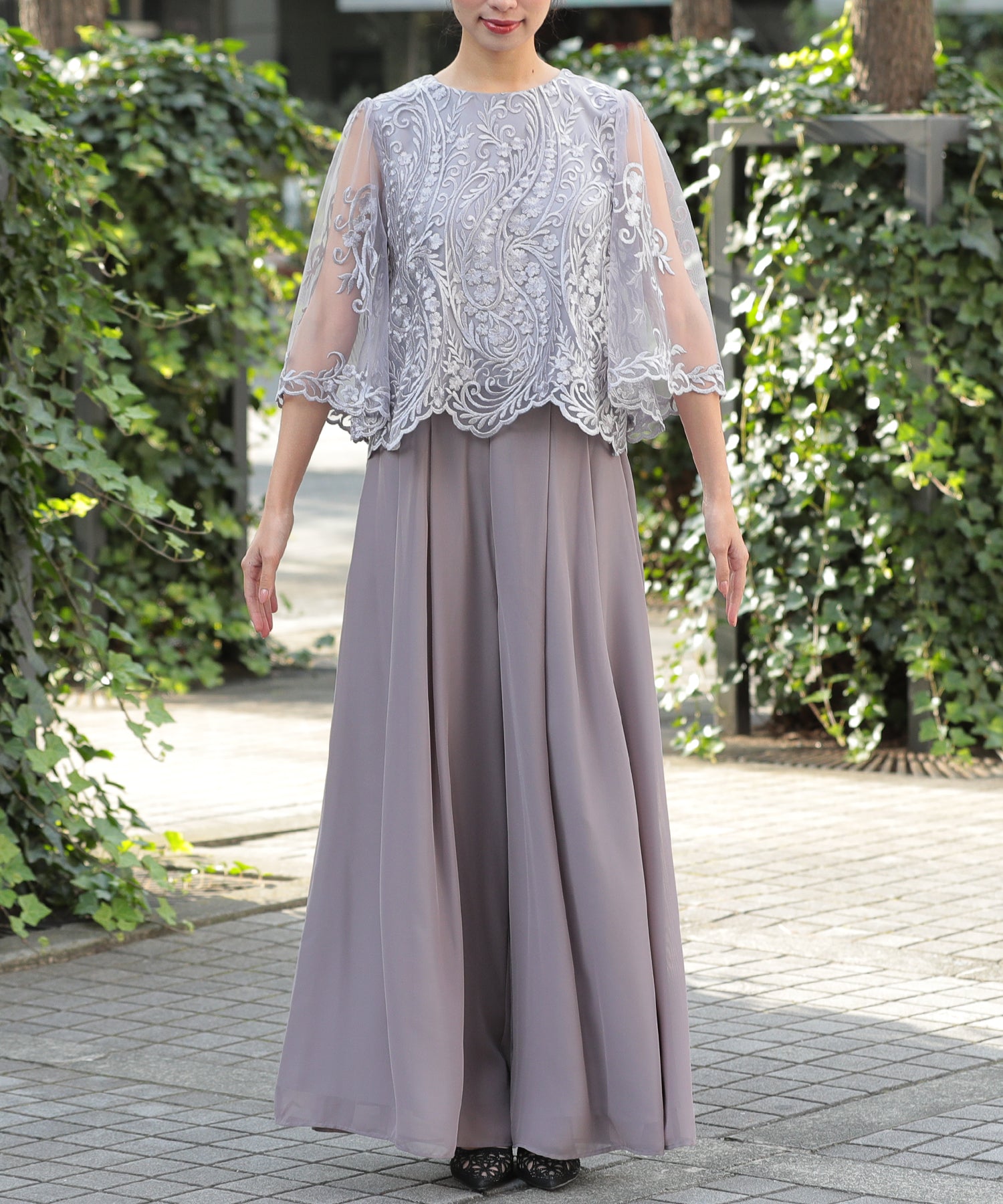 ラウンドネックワイドパンツセットアップ/319096