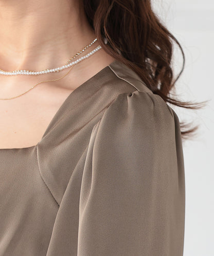 ハートネックロングワンピース/22321149