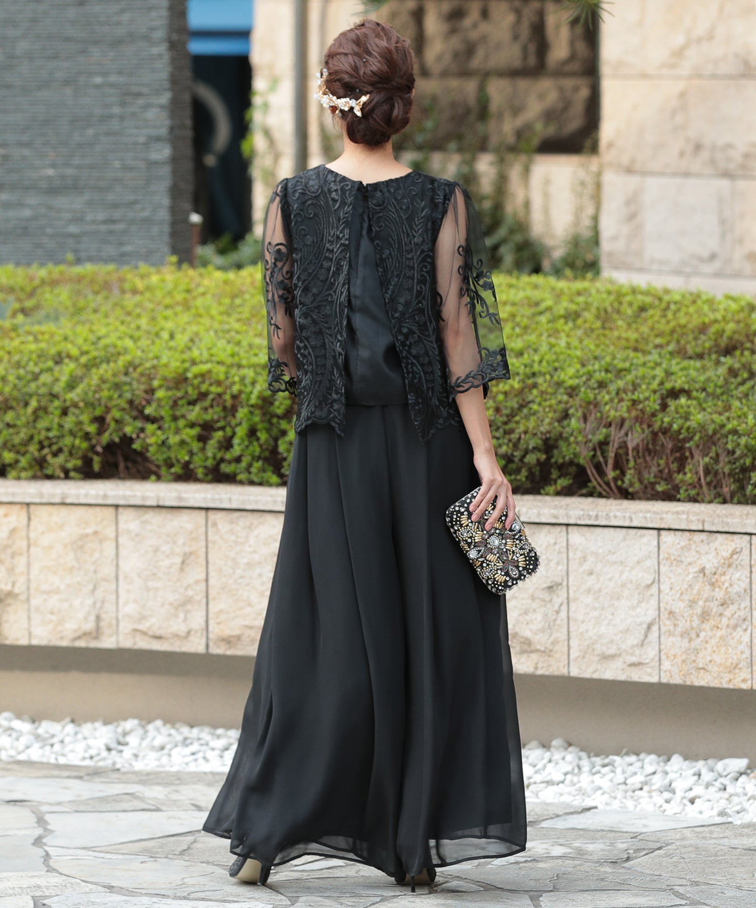 ラウンドネックワイドパンツセットアップ/319096