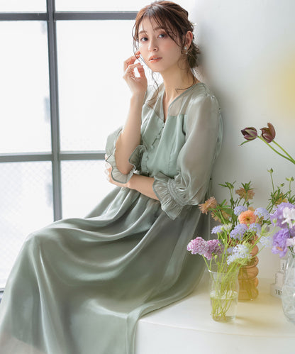 シャイニーシフォンギャザードレス/22321169