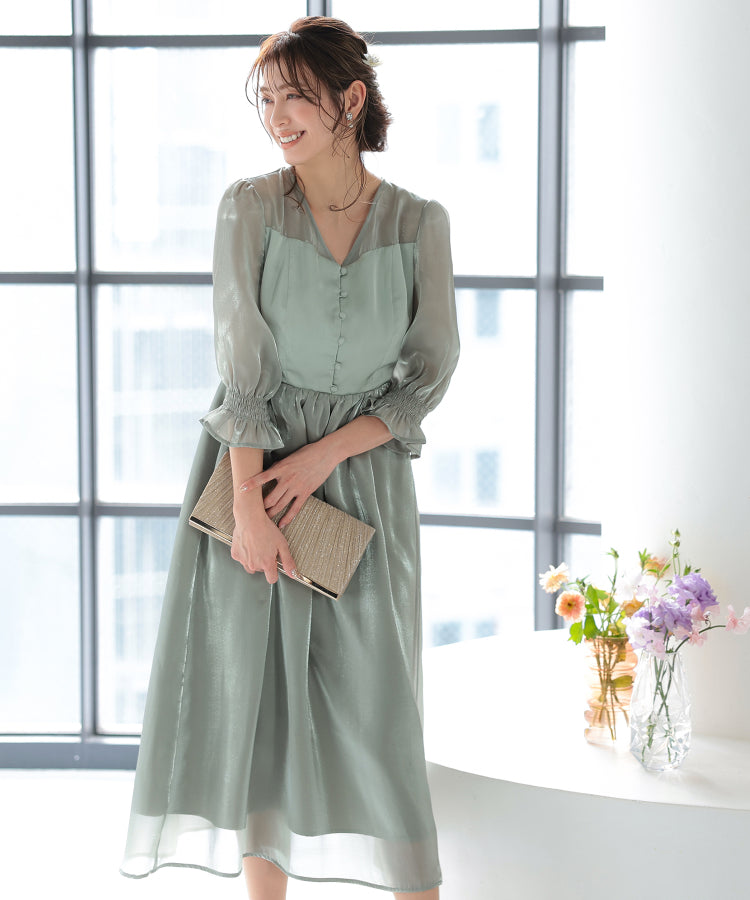 シャイニーシフォンギャザードレス/22321169