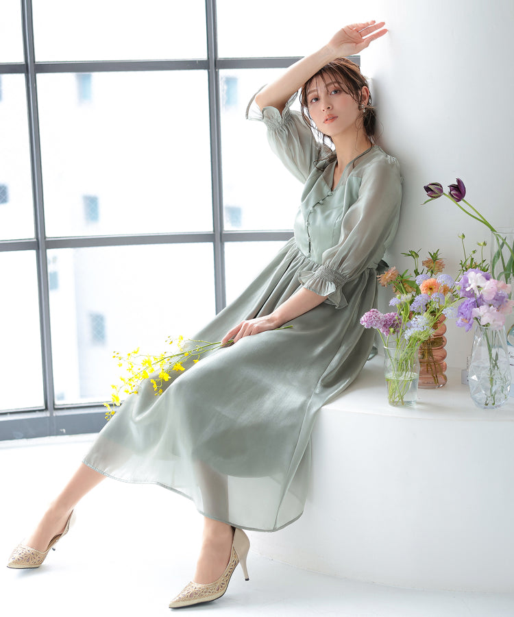 シャイニーシフォンギャザードレス/22321169