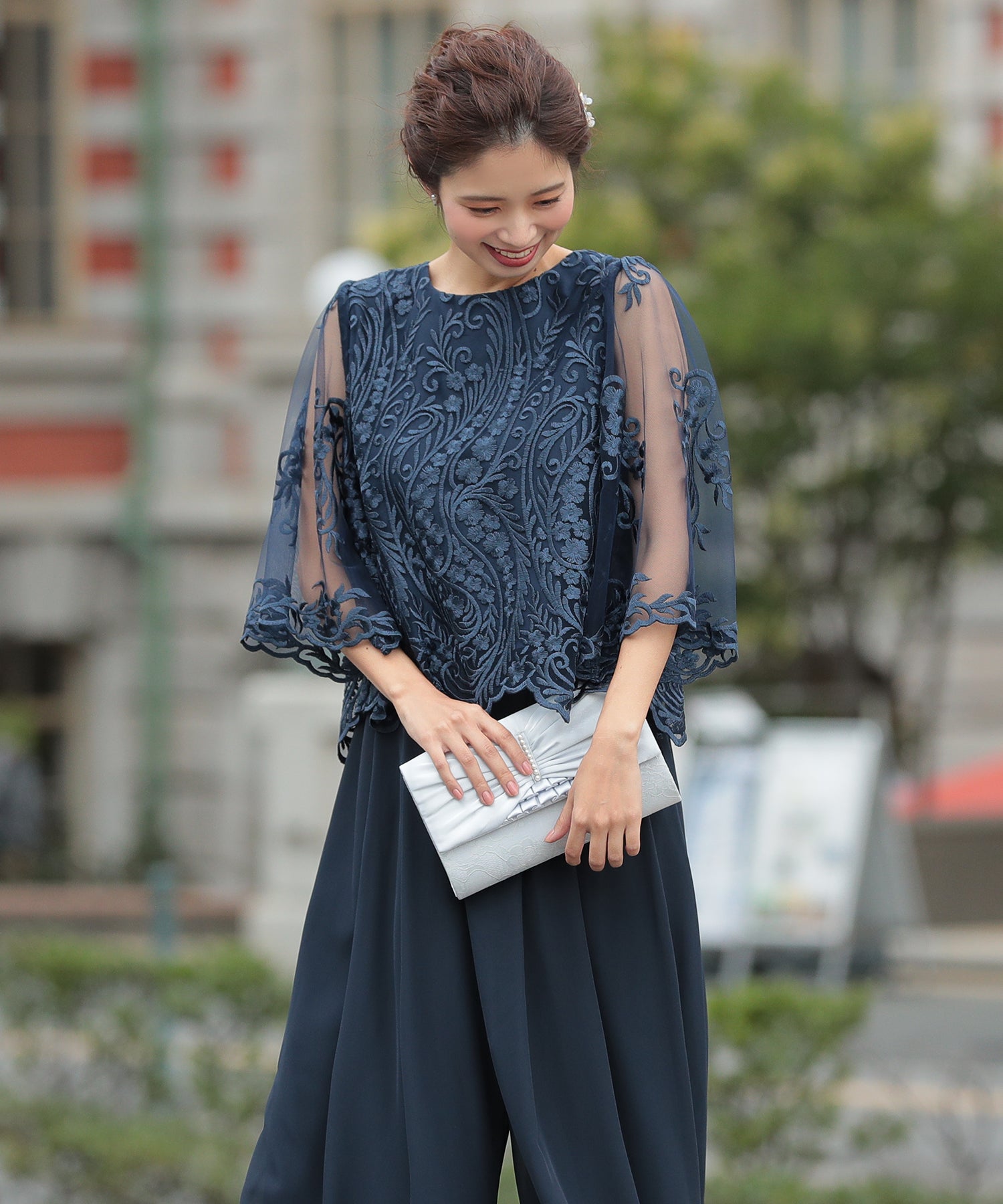 ラウンドネックワイドパンツセットアップ/319096