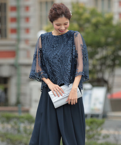 ラウンドネックワイドパンツセットアップ/319096